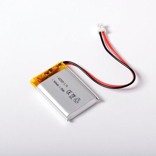 AFTERTECH 602535 500 mAh 0,5 Ah 35 x 25 x 6 mm Lithium-Polymer-Zelle Lipo 3,7 V 3,7 V wiederaufladbar mit BMS und Stecker JST PHR 02 M3E1
