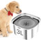 3L Gamelle Eau Chien Anti Eclaboussure, ELEPRUC Grande Gamelle Chien Anti Renversement, Gamelle Eau Chien en Acier Inoxydable, Gamelle Anti Glouton Chien pour l'intérieur & l'extérieur & la Voiture