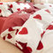 Nayoroom Bettwäsche 135x200 Weiß mit Roten Herzen Muster Weiche Bordeauxrot Bettbezug 2er Set Rot Herzchen Aesthetic Vintage Romantisch Mädchen Wendebettwäsche mit Reißverschluss und Kissenbezug 40x80