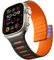 Epova Magnetisch Silikon Armband Kompatibel mit Apple Watch Ultra 2 Armband 49mm 45mm 44mm 42mm 46mm - Herren Magnet Sport Armbänder für iWatch Ultra SE Series 10 9 8 7 6 5 4 3, Schwarz/Orange