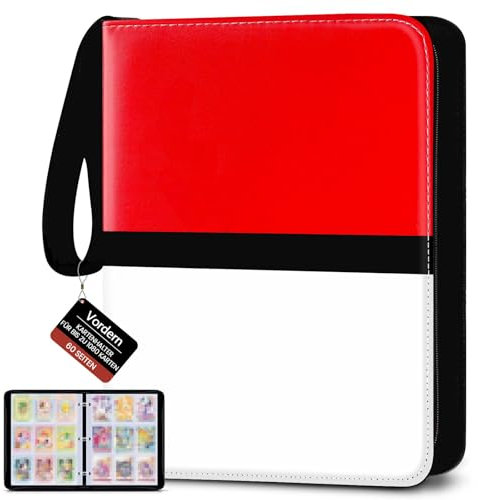 1080 Karten Sammelkarten Album 60 Seiten Abnehmbares Toploader Binder 9-Taschen-Karten Sammelalbum Zipper Sammelkarten Album für FußBallkarten, MTG, TCG, Yugioh Karten Geschenke für Jungen und Mädchen