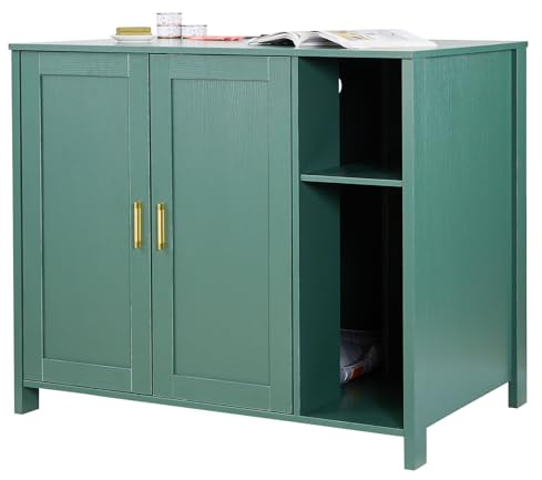 VEVOR Meuble Bac à Litière Chat Autonettoyant Armoire Cache Maison Toilette Chat, Niche Cache-litière, avec Séparateur Amovible, Prise de Courant, pour la Plupart Bacs à Litière Chats, 105x68x88,5 cm