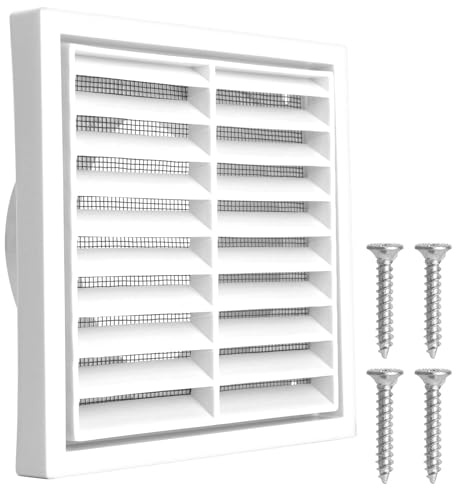 TMZELOA Griglia di ventilazione rotonda 100 mm, uscita d'aria universale ABS con protezione dagli insetti, facile installazione per bagno, cucina, garage ed esterni, griglia di scarico resistente alle