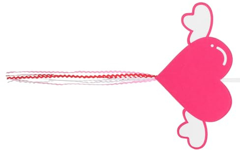 DIYEAH Rosa Herz Gartenflagge zum Valentinstag Wetterfeste Polyester Flagge mit Quaste 76 X 41cm für Terrasse Balkon und Außenbereich