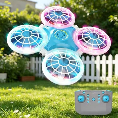 YGVQN Mini Drohne für Kinder ab 6 7 8 9 10 Jahren, Spielzeug Flugzeug mit Fernbedienung, 360° Flip & 3 Geschwindigkeitsstufen, One-Key Start, LED Lichter, Ideal für Innen & Außen, Geschenke für Kinder