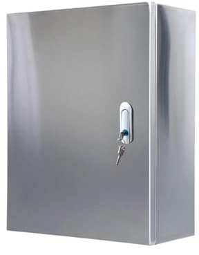 Metallgehäusebox, Wetterfest Al Abschließbare Anschlussdose Für Den Außenbereich Al Verbindungsbox Verteilerbox, Projektbox Mit Interner Montageplatte Und Aufklappbarer Abdeckung, 400 * 300 * 180mm