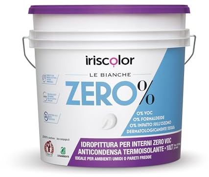 Termoisolante Zero% Pittura Antimuffa per Interni Anticondensa con Microsfere di Vetro Zero VOC e Formaldeide Pittura Bianca Per Interni Bagni E Cucine (10 Litri)
