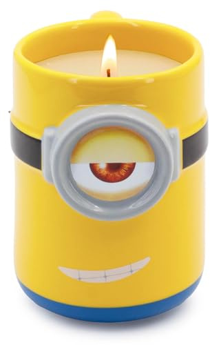 Minions Duftkerze Stuart in Keramiktasse 200g | Fruchtiges Aroma | Offizielles Ich Einfach Unverbesserlich Merchandise | Deko Keramikbecher Geschenkidee für Fans & Sammler