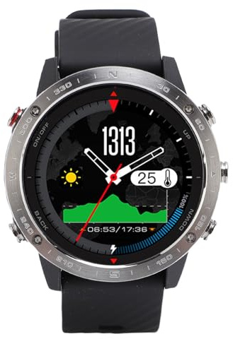 Sxhlseller Reloj Deportivo Resistente Al Agua hasta 50 M |Reloj Inteligente con Sensor de Profundidad de Buceo, Barómetro, Rastreador Deportivo para Nadar, Correr, Hombres Al Aire (Black)