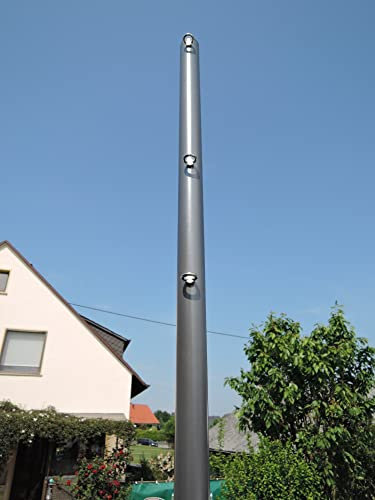 Sonnensegelmast anthrazit beschichtet 3m Ø60mm 3 Ösen 6030/4-3