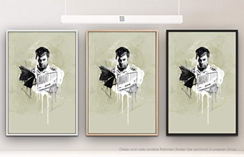 Paul Sinus Art Dexter Morgan 90x60cm Splash Art Wandbild auf Leinwand mit Schattenfugenrahmen in schwarz