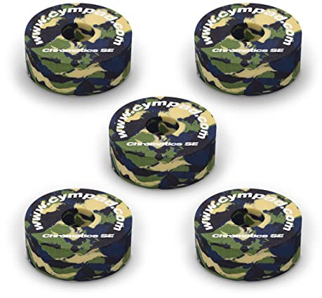 Cympad Camuffare Chromatics Foam Cymbal Pad Set - Rondelle in schiuma a memoria di forma ad alta densità per migliorare il suono e la durata, adatte a tutti i supporti per piatti - 40/15mm