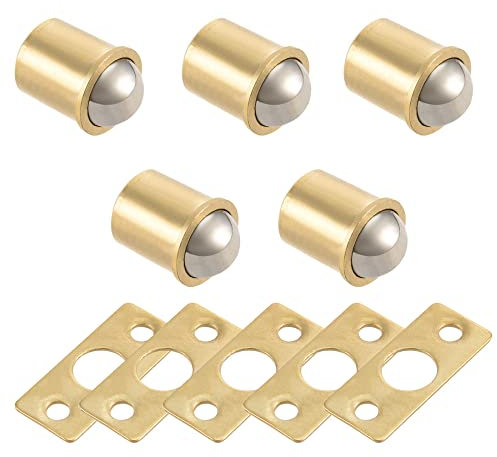 Sourcing Map 11 mm Kugel DIA Messing Galvanik Tür Cabinet Ball Catch Latch Drehverschluss 5 x