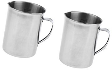F Fityle 2PCS 1000ml Verres Doseurs, Pot à Lait INOX pour Mousser Le Lait, Bécher Gradué pour Lait/Eau/Huile en Acier Inoxydable Anti-Rouille pour/Restaurant/Cuisine/Laboratoire
