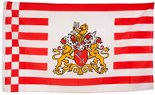 SCAMODA Bundes- und Länderflagge aus wetterfestem Material mit Metallösen, Outdoor Fahne & Flagge (Bremen) 150x90cm
