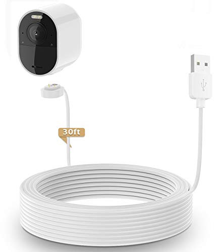 HOLACA Power Cable for Arlo Ultra Arlo Ultra 2 Arlo Pro 3 Arlo Pro 4 Pro 5 with 30ft/9m Magnetic Charging Cable (Not suitable for Arlo Pro 3 Outdoor Floodlight Camera)