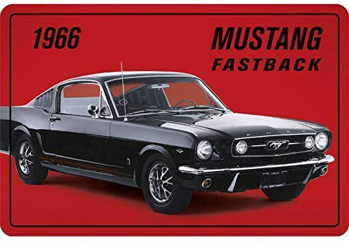 Froy Ford Mustang Fastback Pared Cartel de Chapa Retro Hierro Cartel Pintura Placa Hoja de Metal Vintage Arte Personalizado Creatividad Decoración Artesanía para Cafe Bar Garaje Inicio