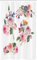 ABAKUHAUS Rose Schmaler Duschvorhang, Englisch Wild Roses Bouquet, Badezimmer Deko Set aus Stoff mit Haken, 120 x 180 cm, Reseda Grün Rosa
