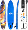 COSTWAY Stand Up Paddling Board, SUP Board aufblasbar, Paddelboard mit Sicherheitsleine, Paddel, Pumpe, Center Finne, Rucksack und Reparaturset (Blau + Orange, 335x76x15cm)