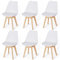WAFTING 6er Set Esszimmerstühle Gepolsterter Stuhl mit Buchenholz-Beinen und Weich Gepolsterte Chair für Esszimmer Wohnzimmer Schlafzimmer Küche Besprechungsraum, (Gepolstert weiß)