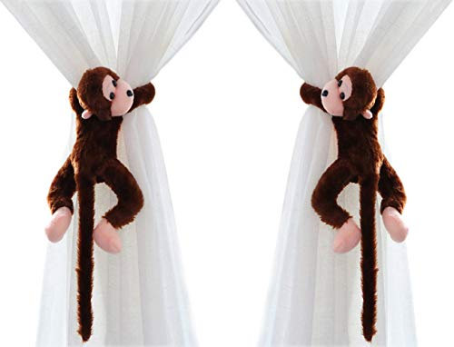 Süß AFFE Vorhang Raffhalter Vorhang Clips Binder Plüsch Gardinen Raffhalter Fenster-Holdbacks Gardinenhalter für Baby Kinderzimmer Dschungel Schlafzimmer Dekorative Raffhalter Heimdekoration