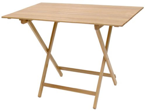 SF SAVINO FILIPPO Tavolo tavolino pieghevole 100x60 cm richiudibile legno naturale in faggio con listelli per campeggio casa giardino pic nic