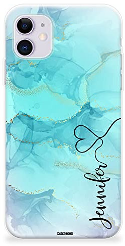 CaseStone Personalised Phone Cases fit Apple iPhone – Custom Design Made in UK Clear Soft Silicone Cover – Great Gifts for Birthday, Christmas (iPhone 12 mini, 08)