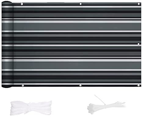 Yoosing Sichtschutz Balkon 110x1200cm, Balkon Sichtschutz Balkonabdeckung, 100% Privatsphäre, mit Ösen für Terrasse Garten Zaun