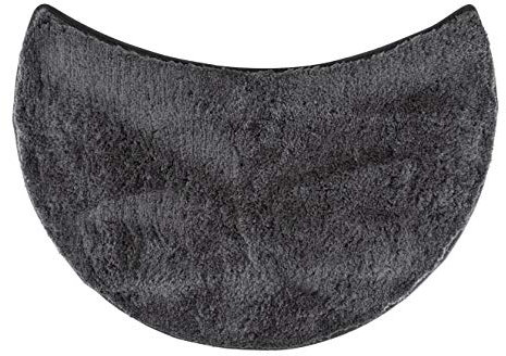 fluffy® Badteppich für Rundduschen aus Mikrofaser mit Rutschfester Unterseite (Sichel | Duschradius 55 cm, Anthrazit)