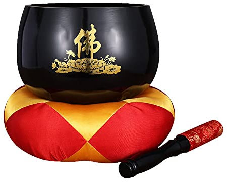 ZHANGZONG Cuenco Tibetano Cuencos tibetanos Gong Master Healing Grade para Sound Bath Chakra 7 Metal Meditation Yoga(Color:24.5cm,Size:)