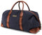 DRAKENSBERG Weekender 'David' (M) - Kleine Reisetasche Herren, Damen aus Canvas mit Leder, erweiterbar, 45L - Marine-Blau, DR00156-M