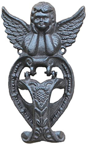 YANYUESHOP Vintage Türklopfer, Engel Roheisen Türklopfer, dekorativer Türgriff, strapazierfähiger Vintage Gusseisenklopfer