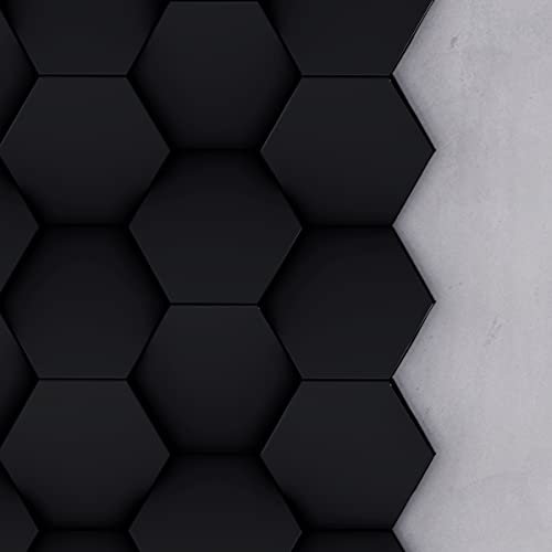 54 Stück Wandpaneele Norm Design 3D Wanddeko Fliesen (Schwarz matt)