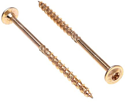 Vis Keple 6 mm x 140 mm - Torx Autotaraudeuses pour Bois de Chemin de Fer - Longues à Bride pour Assemblage de Construction - Lot de 100 Pièces