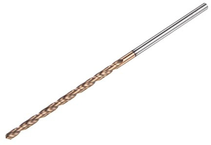 sourcing map Foret Hélicoïdal 3mm Titane Revêtu Solide YG10X Tungstène Carbure Droit Tige Spiral Cannelures 100mm Longueur pour Perçage Inox Acier Alliage Acier