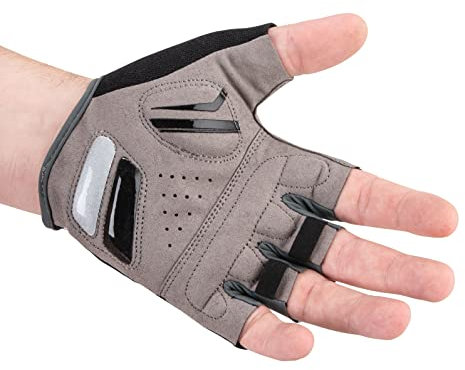 Cycleafer® cycling gloves with rubber palm and knuckle protector, absorb impact & protect from injuries, extremely comfortable. Made of durable fabric material, lightweight & breathable. (Grey, XL)