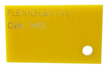 EH Design Acrylglas Platte – Gelbe Zuschnitte nach Maß (500x1000x3mm) – UV-beständig & Wetterfest – 7x Bruchfester als Glas – Für DIY, Möbel & Lampen – Made in DE