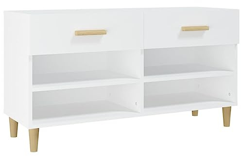 vidaXL Shoe Cabinet White 102x35x55 cm Engineered Wood