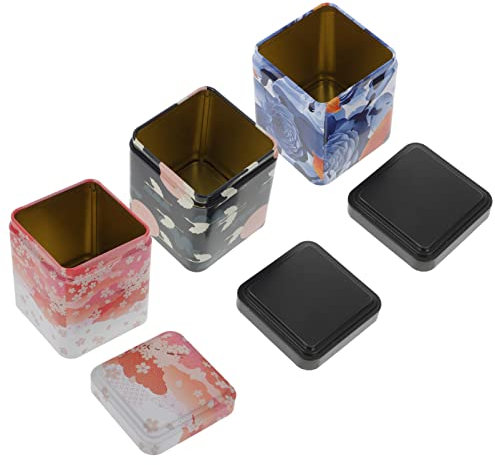 BESTonZON Botes Pequeños Café Té Especias de Estilo Japonés Lata Vacía Tanques de Chocolate de Color Tapa para Hacer Dulces Fiesta Recipiente Hermético Surtido Favores Tapas Sueltas