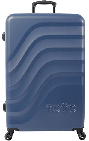 TOTTO - Maleta Rígida Grande, Modelo Bazy, 51.8 x 78.8 x 30 cm, Capacidad 98 L, Alta Resistencia a Impactos, Ruedas 360º, Manija Telescópica, Correas de Compresión Internas, Candado TSA, Azul Oscuro