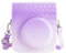 MUZIRI KINOKOO Case for Fujifilm Instax Mini 12 Instant Film Camera, PU Leather Gradient Weave Veins Protective Case with Shoulder Strap - Purple