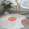 ARUGYTEI Runder Teppich,Orange rosa schwarz weiß modernes Muster,Kurzflor Designer Teppiche weich fürs Wohnzimmer, Schlafzimmer, Esszimmer oder Kinderzimmer, orange, ø 130 cm