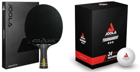JOOLA Profi Tischtennisschläger Infinity Carbon, ITTF genehmigter & Tischtennisbälle Tournament Selektierte 40+mm Durchmesser