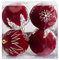 Weihnachtskugeln, 4 Stück Christbaumkugeln, Rote Samt Weihnachtsbaumkugeln mit Pailletten und Perlen für Weihnachts- & Hochzeitsfeierdeko, Weihnachtsbaumschmuck, Christbaumschmuck (4 Stück - 8cm B)