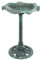 CHRISTOW Plastic Resin Bird Bath for Garden, Leaf Shaped Pedestal Birdbath, Traditional Style, Rustic Metal Effect, Standing Outdoor Water Bowl, 60cm x 43cm x 43cm (Green)