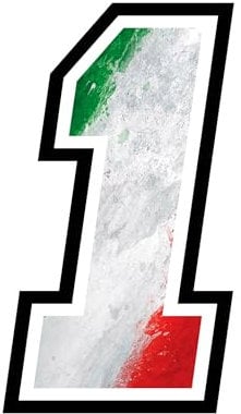 Adesivo NUMERO GARA - Gara Cross Pista Auto Moto Stickers (10 cm, 1, Bandiera Italiana)