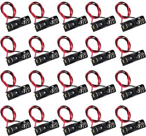 OrBhes 20pcs A23 Battery Holder 23A Battery Holder with Leads 12V Battery Holder Spring Clip Case Black Plastic Housing distinctive