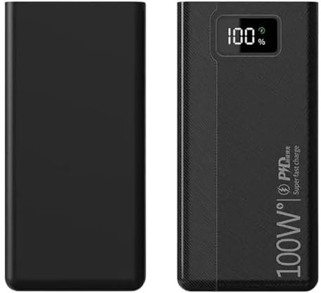 Caricabatterie esterno Powerbank portatile da 100 W 3/50000 mAh 4 USB a ricarica rapida (Size : Black 50000mAh)