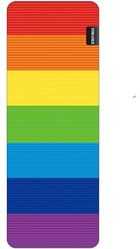 FANSU Yogamatte rutschfest, 1 mm Dicke Reise Yogamatte Faltbar Leicht Sportmatte und Fitnessmatte Meditationsmatte Trainingsmatte Pilates Matte Gymnastikmatte Turnmatte (183x68cm,Regenbogen)