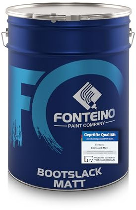 Fonteino Bootslack - Matt Schwarz - Bootsfarbe Schiffslack Yachtlack Holzlack Parkettlack Treppenlack Gartenmöbellack für Holz 5L